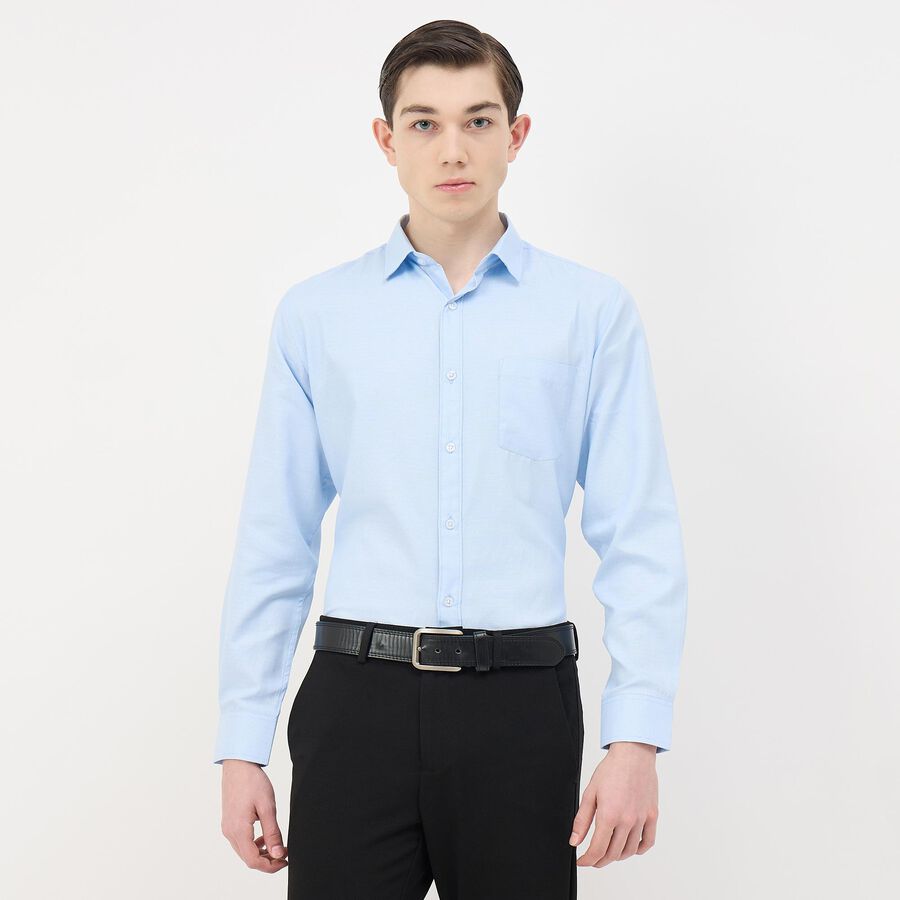 Men's Light Blue Full Sleeve Classic Formal Shirt, हल्का नीला, large