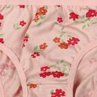 Girls Pink Regular Fit Floral Print Panty, Pink, small