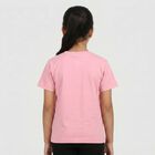 Girls Pink Round Neck Regular T-Shirt, गुलाबी, small