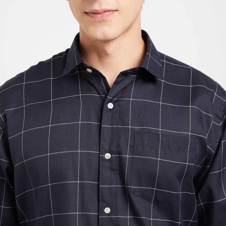 Checks Formal Shirt, Navy Blue, large image number null