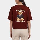 Women's Rust Cotton Round Neck Casual T-Shirt, Rust, small