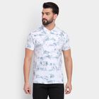 Men's 100% Cotton Collared Half Sleeves T-Shirt, हल्का नीला, small