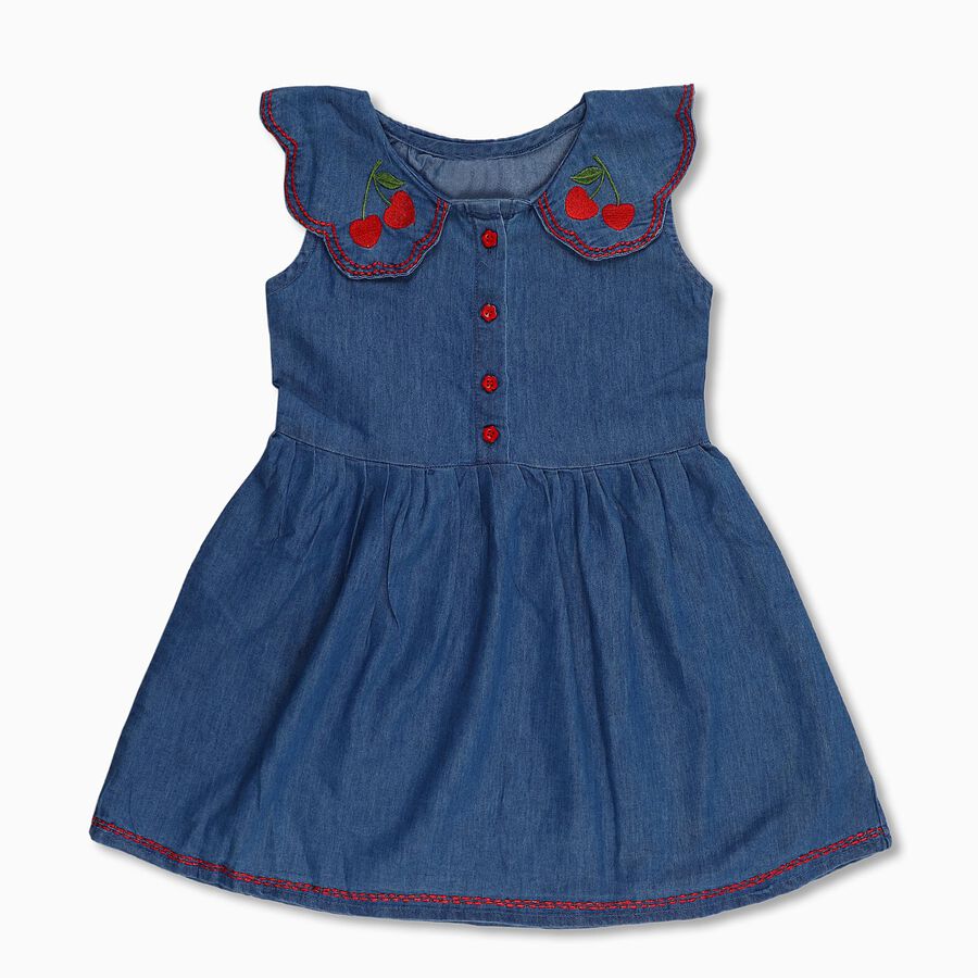 Girls' Frock, Mid Blue, large