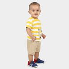 Infants' Yellow 100% Cotton Round Neck Graphic Print Baba Suit, Yellow, small