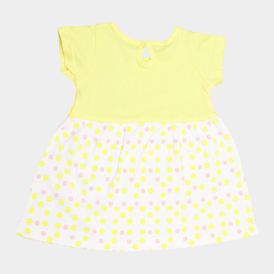 Infants Cotton Frock, Yellow, large image number null