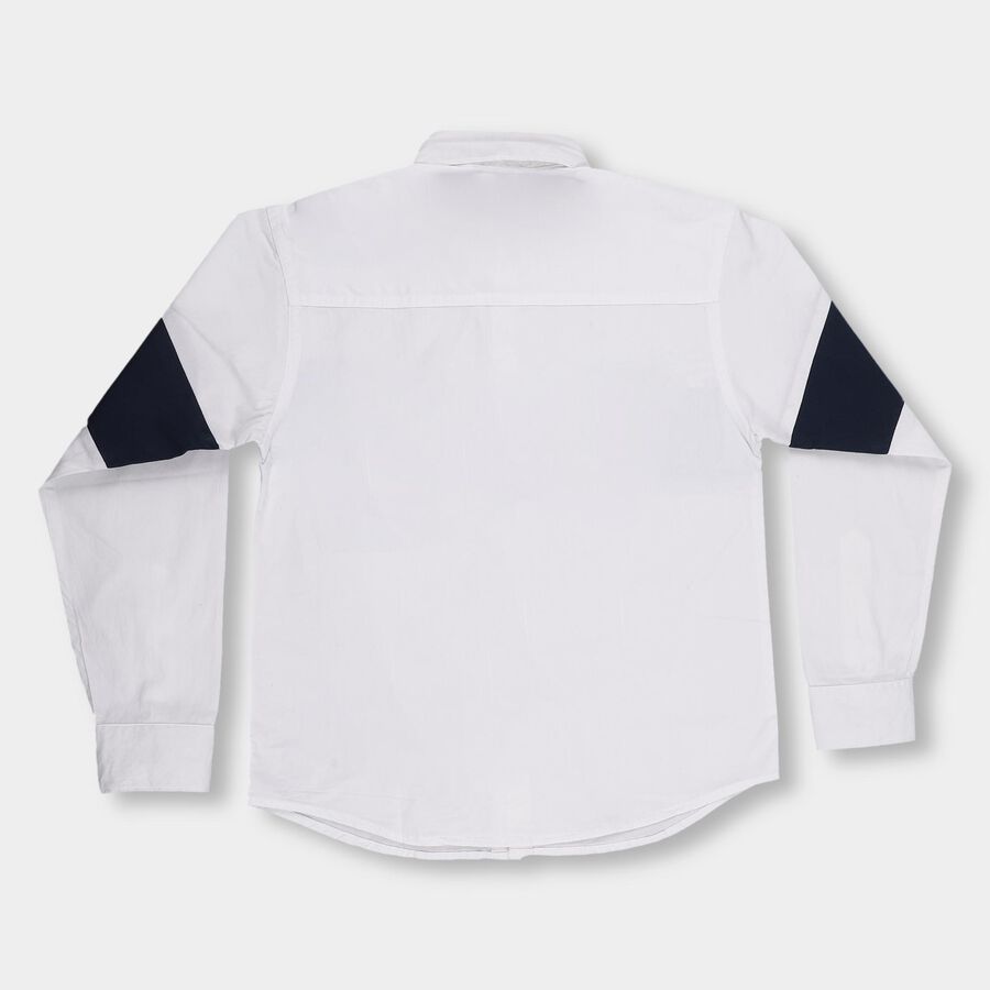 Boys Rich Eggshell White Full Sleeve Classic Casual Shirt, White, large image number null