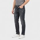 Men's Navy Blue Slim Fit Washed Jeans, Dark Blue, small