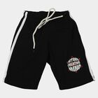 Boys' Black Regular Fit Printed Jamaican Shorts, Black, small