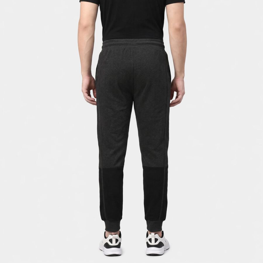 Men's Charcoal Jogger Fit Printed Track Pants, चारकोल, large