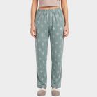 Women's Green Straight-Fit All-Over Print Lounge Pyjama, हल्का हरा, small