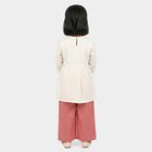Girls Off White Round Neck Fusion Set Upper and Bottom Set, ऑफ व्हाइट, small