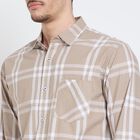 Men's 100% Cotton Casual Shirt , Brown, small image number null