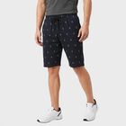 Men's Navy Blue Regular Fit Printed Jamaican Shorts, Navy Blue, small