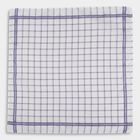 Men's White and Blue Checkered Handkerchief, मध्यम नीला, small image number null