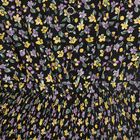 Girls' Jet Black Round Neck Casual Floral Printed T-Shirt, काला, small image number null