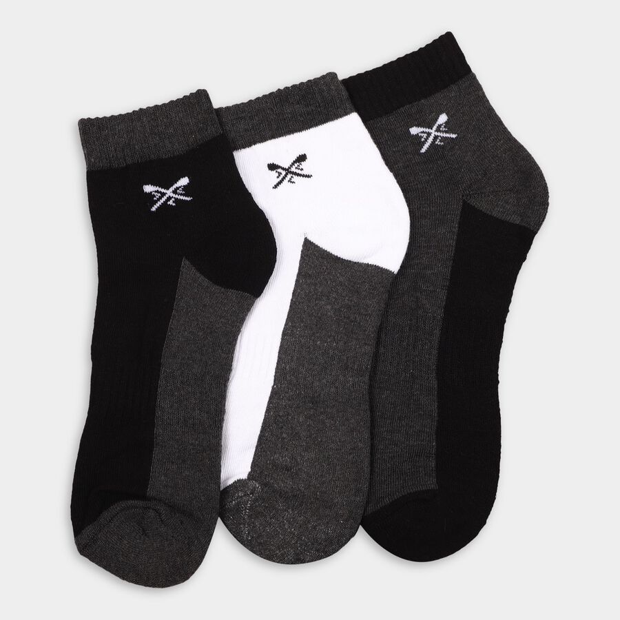 Men's Socks (Pack of 3), Black, large