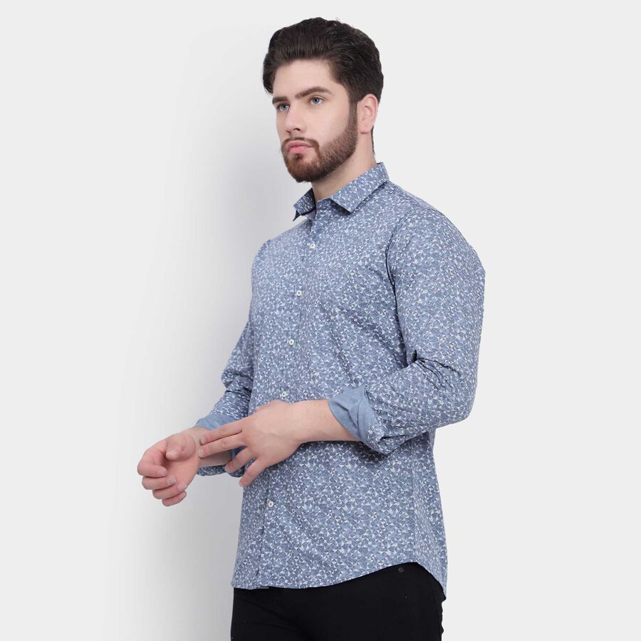 Cotton Printed Casual Shirt, Dark Grey, large image number null