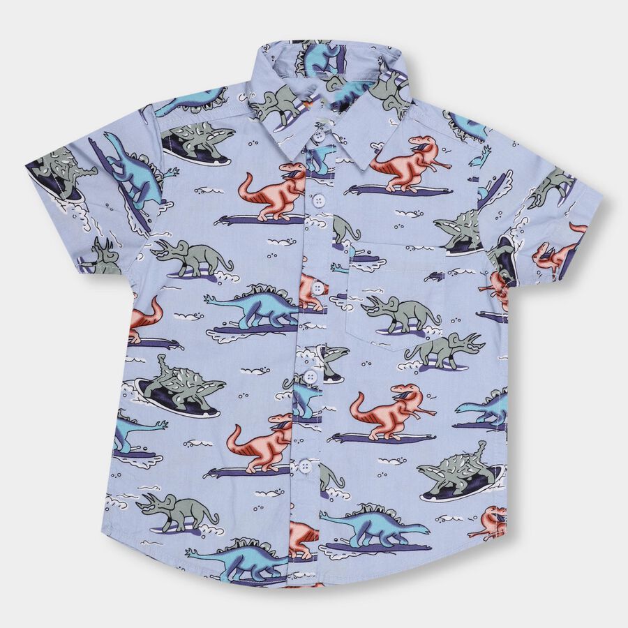 Boys' 100% Cotton Casual Shirt , हल्का नीला, large image number null