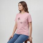 Women's Purple Round Neck Casual T-Shirt, Lilac, small