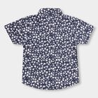 Infants' Deep Midnight Navy Blue Cotton Regular Collar Casual Shirt, नेवी ब्लू, small image number null