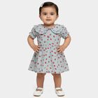 Infants' Light Green Regular-fit Floral Printed Ruffle Collar Frock, Light Green, small