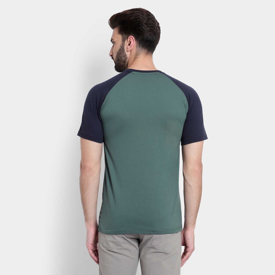 Stripes Henley T-Shirt, Dark Green, large image number null