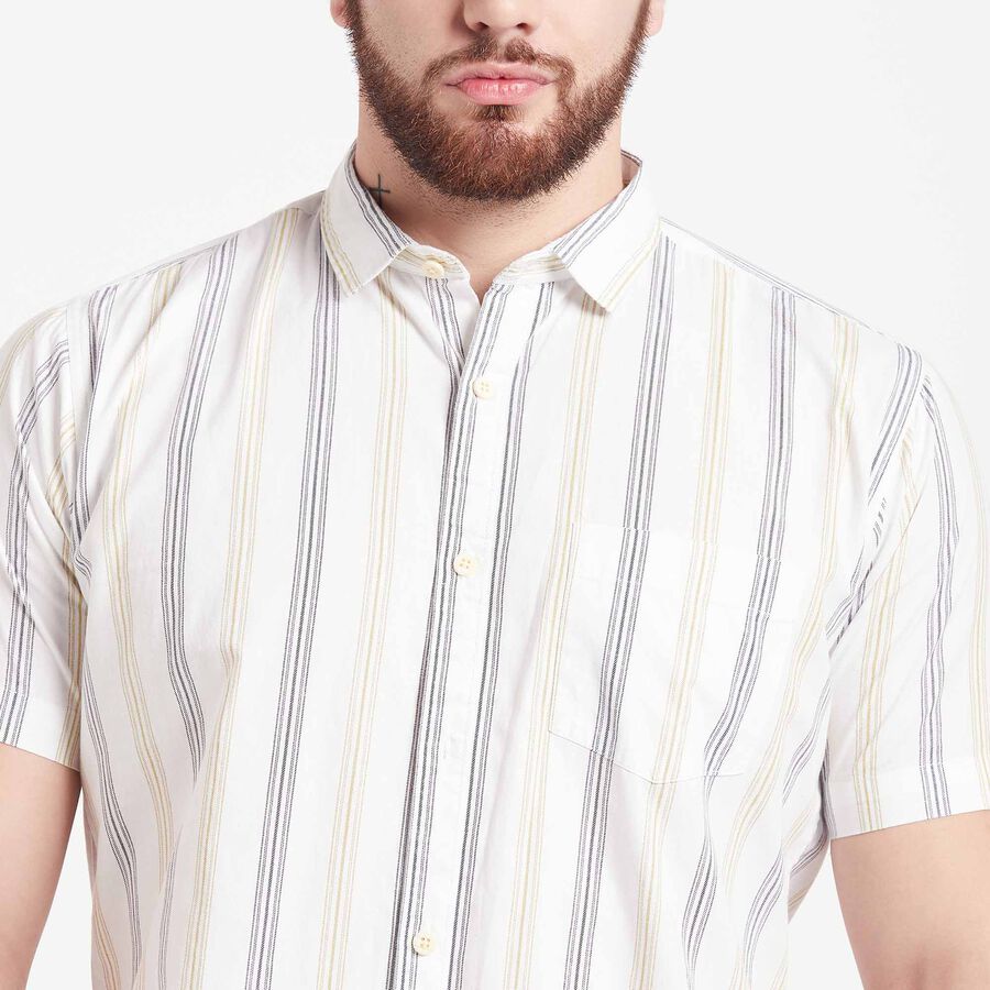 Cotton Printed Casual Shirt, Yellow, large image number null