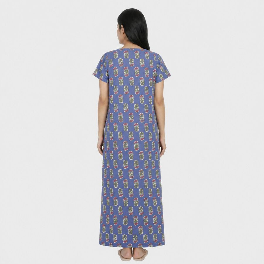 Women's Blue Nighty, Mid Blue, large