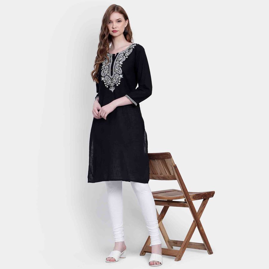 Solid Kurta, Black, large image number null