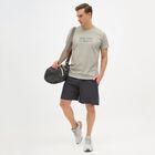 Men's Grey Regular Fit Placement Printed Bermuda Shorts, Dark Grey, small image number null