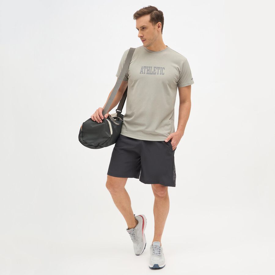 Men's Grey Regular Fit Placement Printed Bermuda Shorts, Dark Grey, large image number null