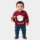 Infants' Red Crew Neck Printed Pullover, Red, small