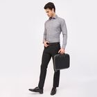 Men's Fixed Waist Slim Fit Formal Trousers, काला, small image number null