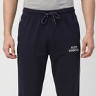 Men's Navy Blue Regular Fit Solid Track Pants, नेवी ब्लू, small