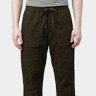 Men's Slim Fit Casual Trousers, Olive, small