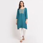 Ladies' Kurta, मध्यम नीला, small image number null