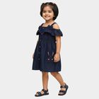 Girls' Frock, गहरा नीला, small