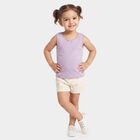 Girls Lilac Cotton Round Neck Sleeveless Vest, लाइलेक, small
