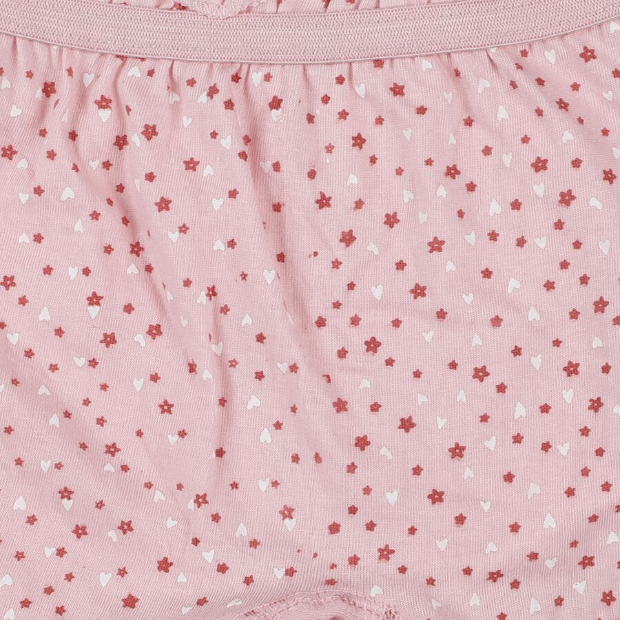 Girls' Pink Regular Fit Printed Bloomers, Light Pink, large
