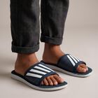 Men's Navy Blue Slip-On Slide Sandals, नेवी ब्लू, small