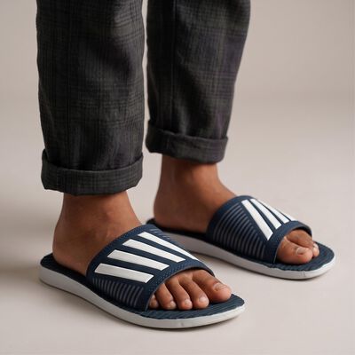 Men's Navy Blue Slip-On Slide Sandals