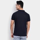 Men's Collared Half Sleeves T-Shirt, Navy Blue, small image number null