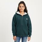 Girls' Sweatshirt, गहरा हरा, small image number null