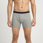 Men's Mid Grey Regular Fit Solid Trunks, मिश्रित मध्यम ग्रे, small