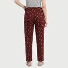 Women's Maroon Straight Fit Floral Printed Pyjama, Maroon, small