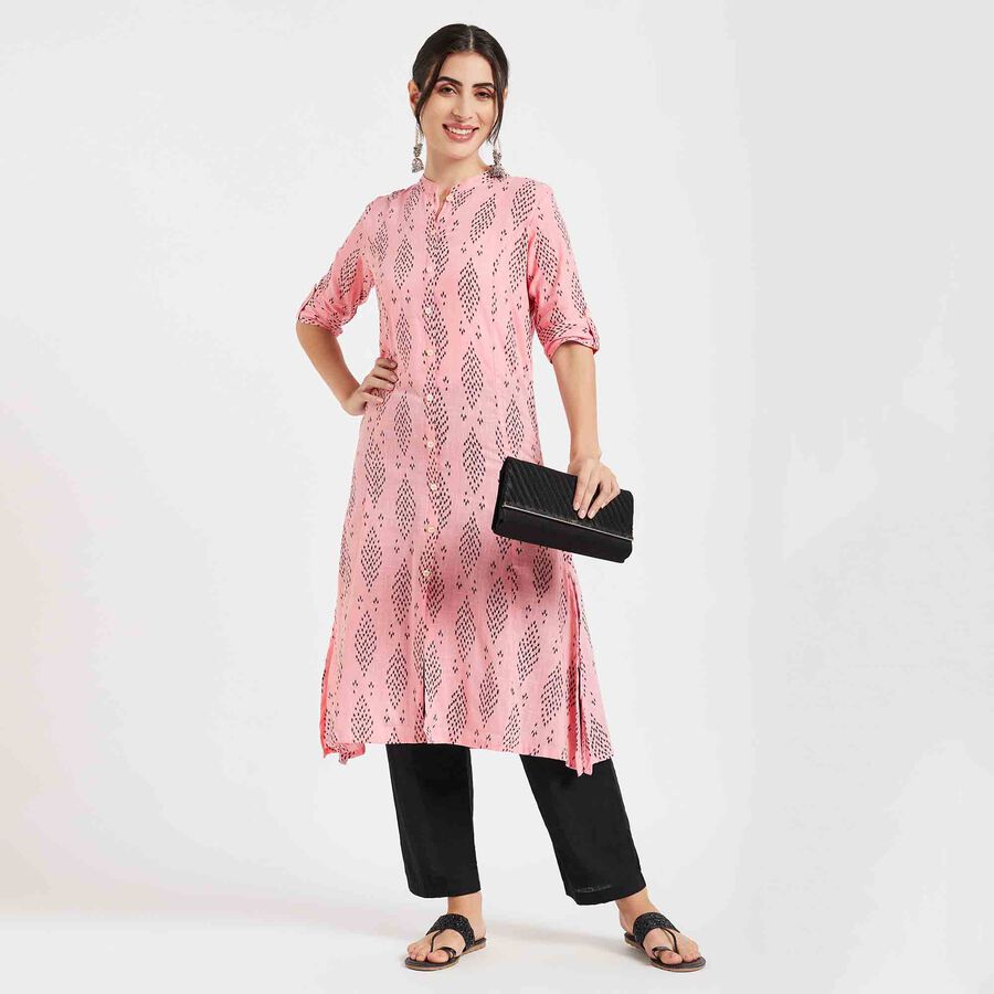 Printed Kurta, Light Pink, large image number null