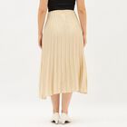 Women's Soft Beige Pleated Midi Skirt, Beige, small