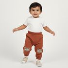Infants Rust Brown Animal Patch Cotton Blend Pyjama, Brown, small image number null