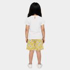 Girls Yellow Cotton Round Neck Short Set Upper and Bottom Set, पीला, small