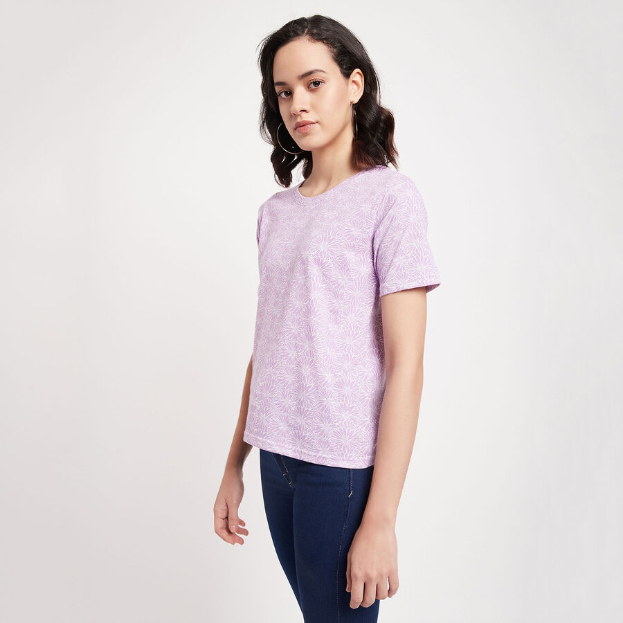 All Over Print Round Neck T-Shirt, Lilac, large image number null
